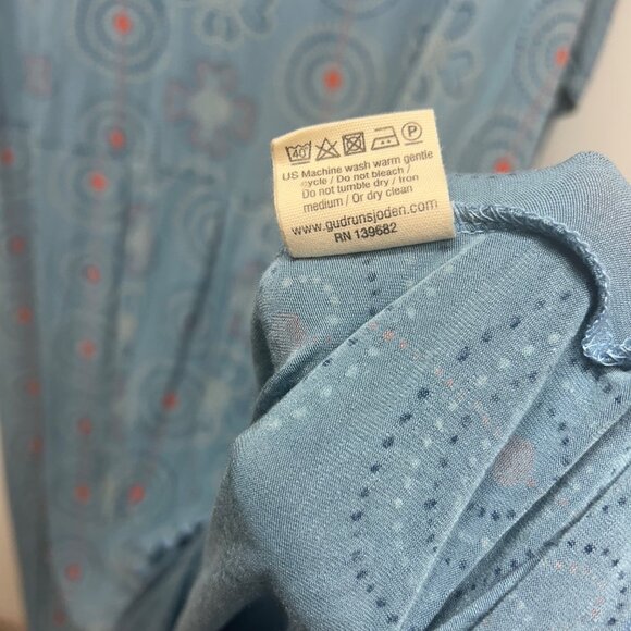 Gudrun Sjoden Blue red Floral Patterned Long Dress XL - Picture 7 of 9